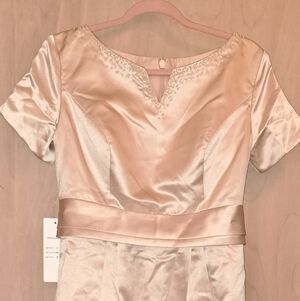 Elegant Cream Satin Dress